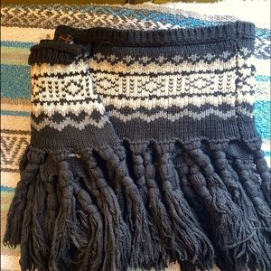 fair isle  woven wrap winter scarf
